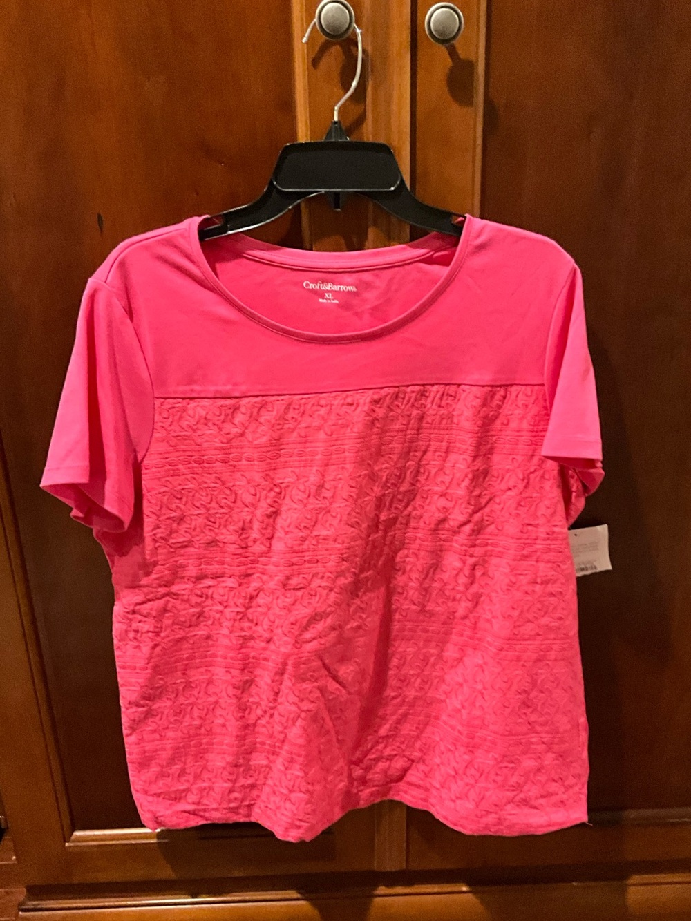 NWT Croft & Barrow Caribbean Short Sleeve Textured Top Size Xlarge